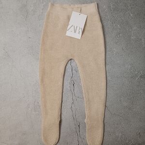 Zara cream footed pants, 6-9 months